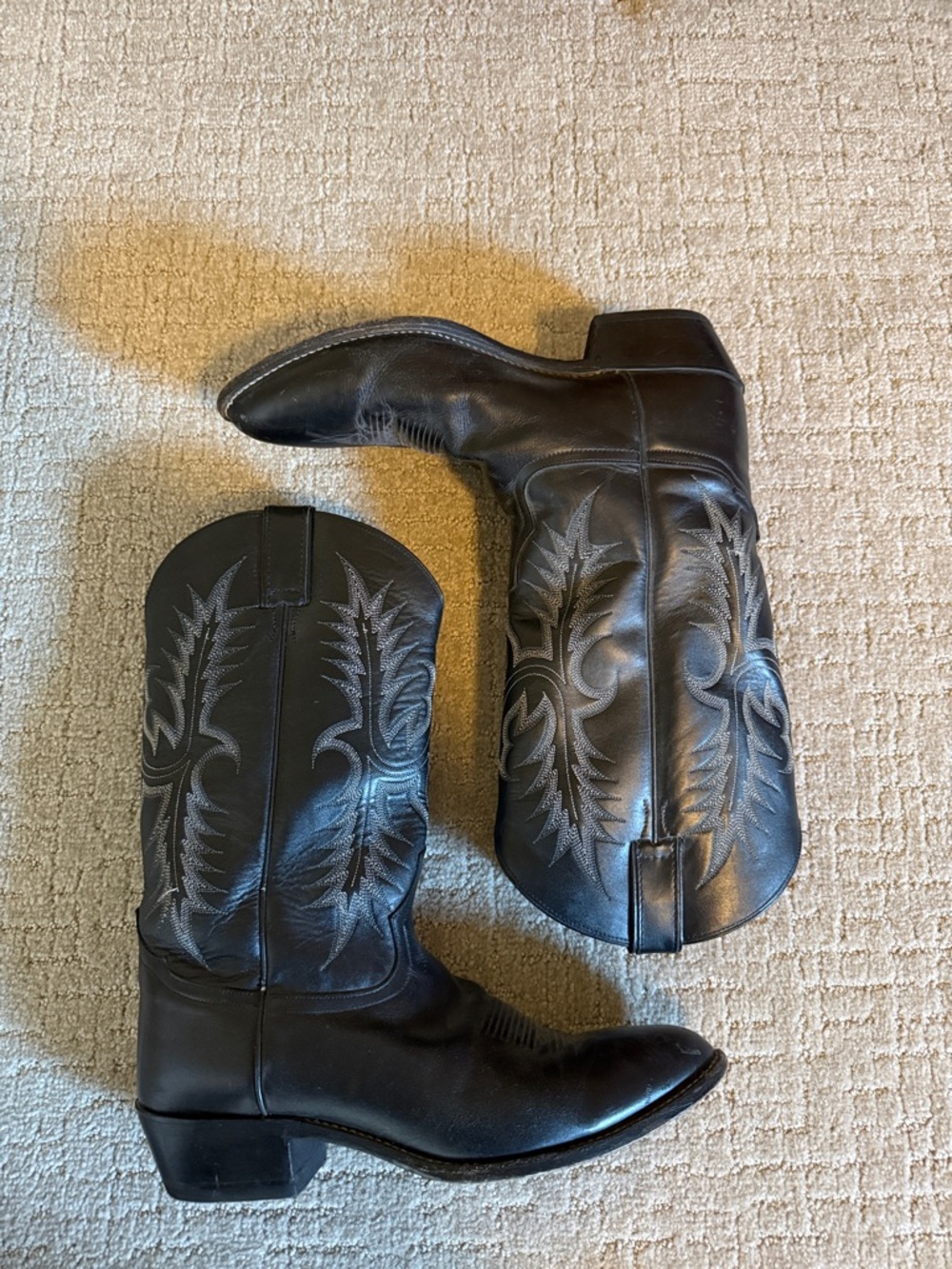 black Tony Lama boots size 12